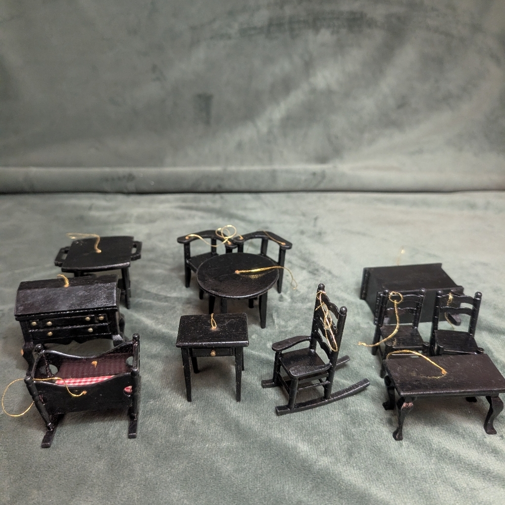 Wooden Dollhouse Furniture XMAS Tree Ornaments